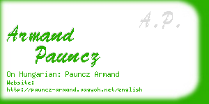 armand pauncz business card
